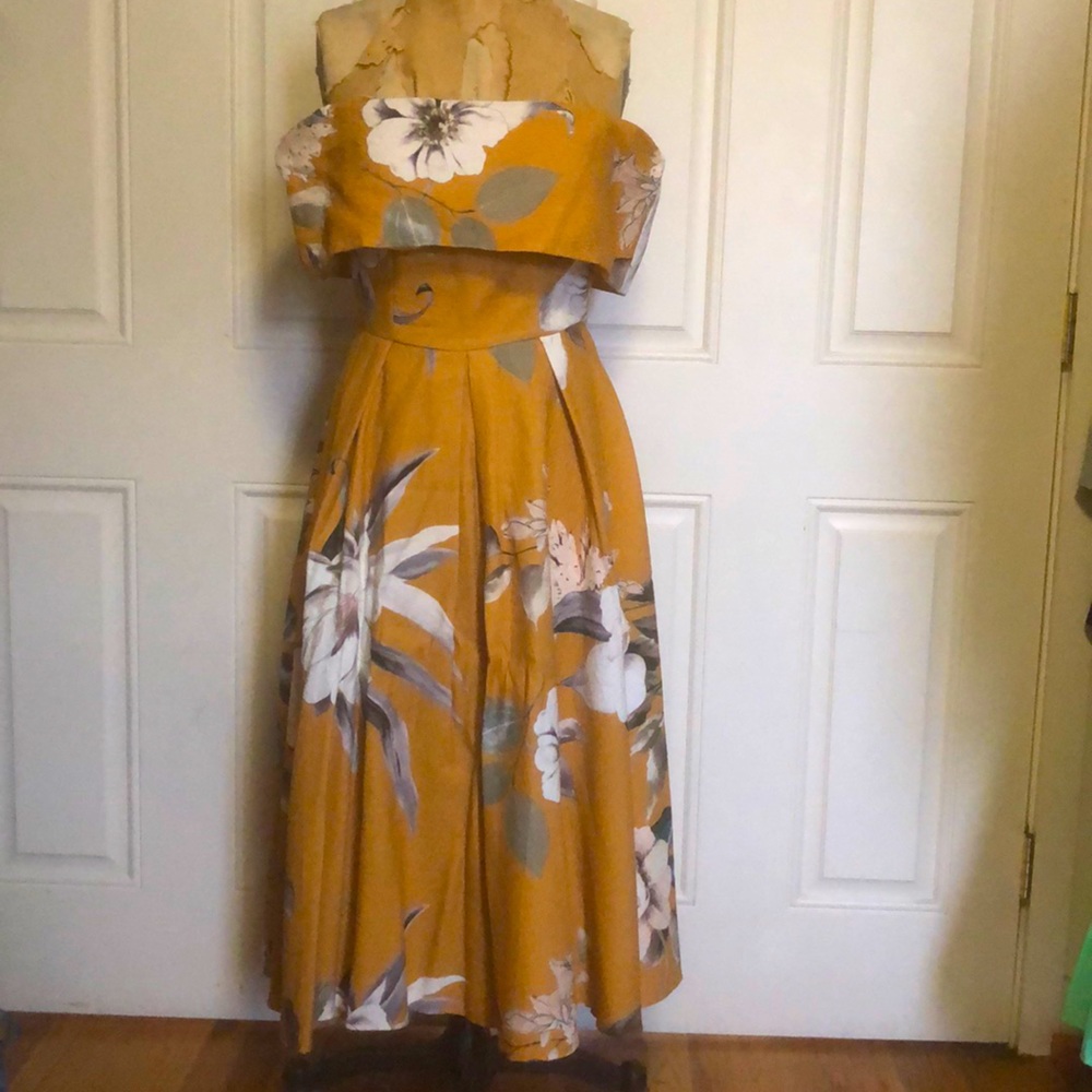 ASOS Floral Cocktail Strapless Dress